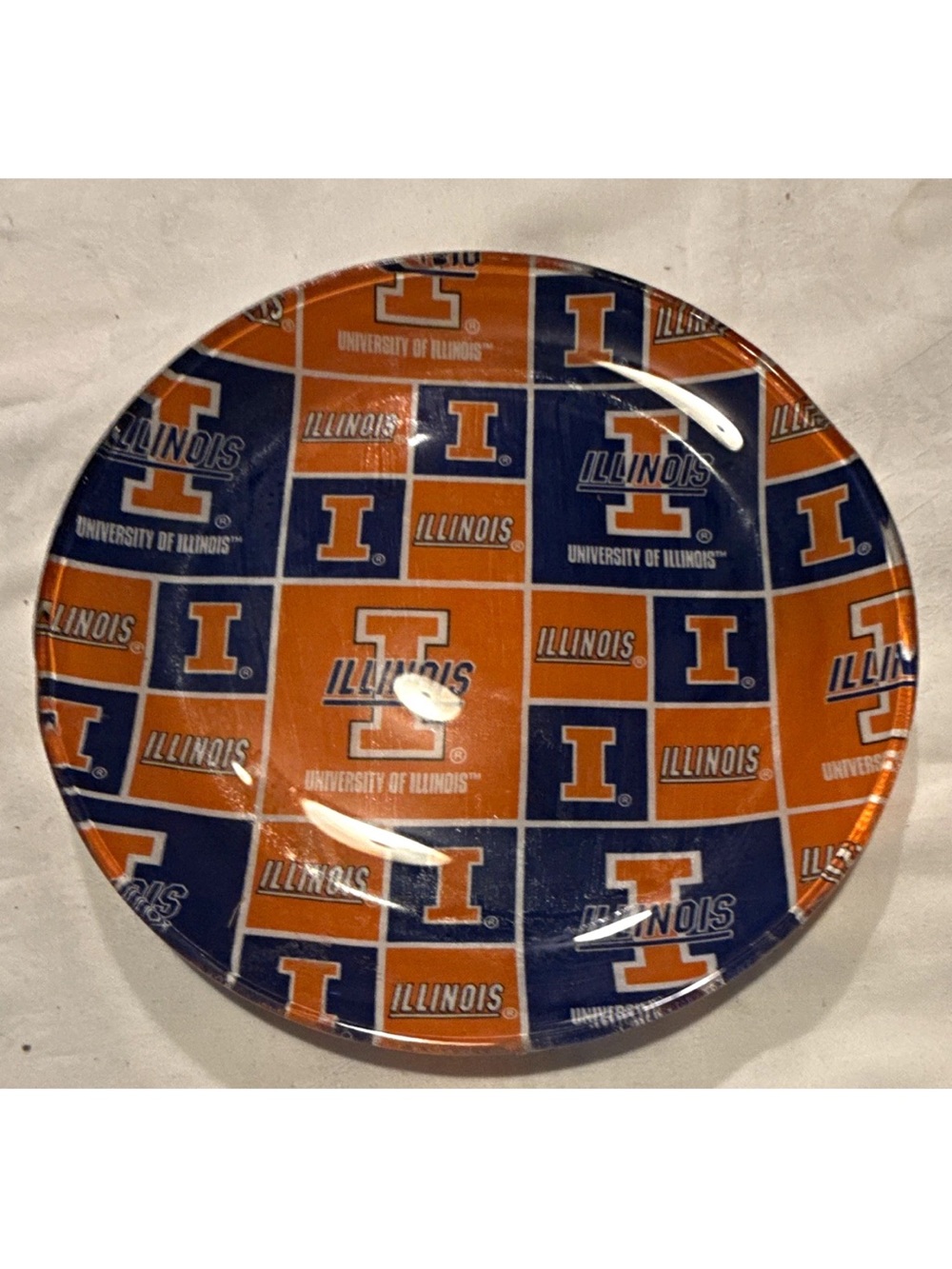 Blue & Orange Illini Logo Plate